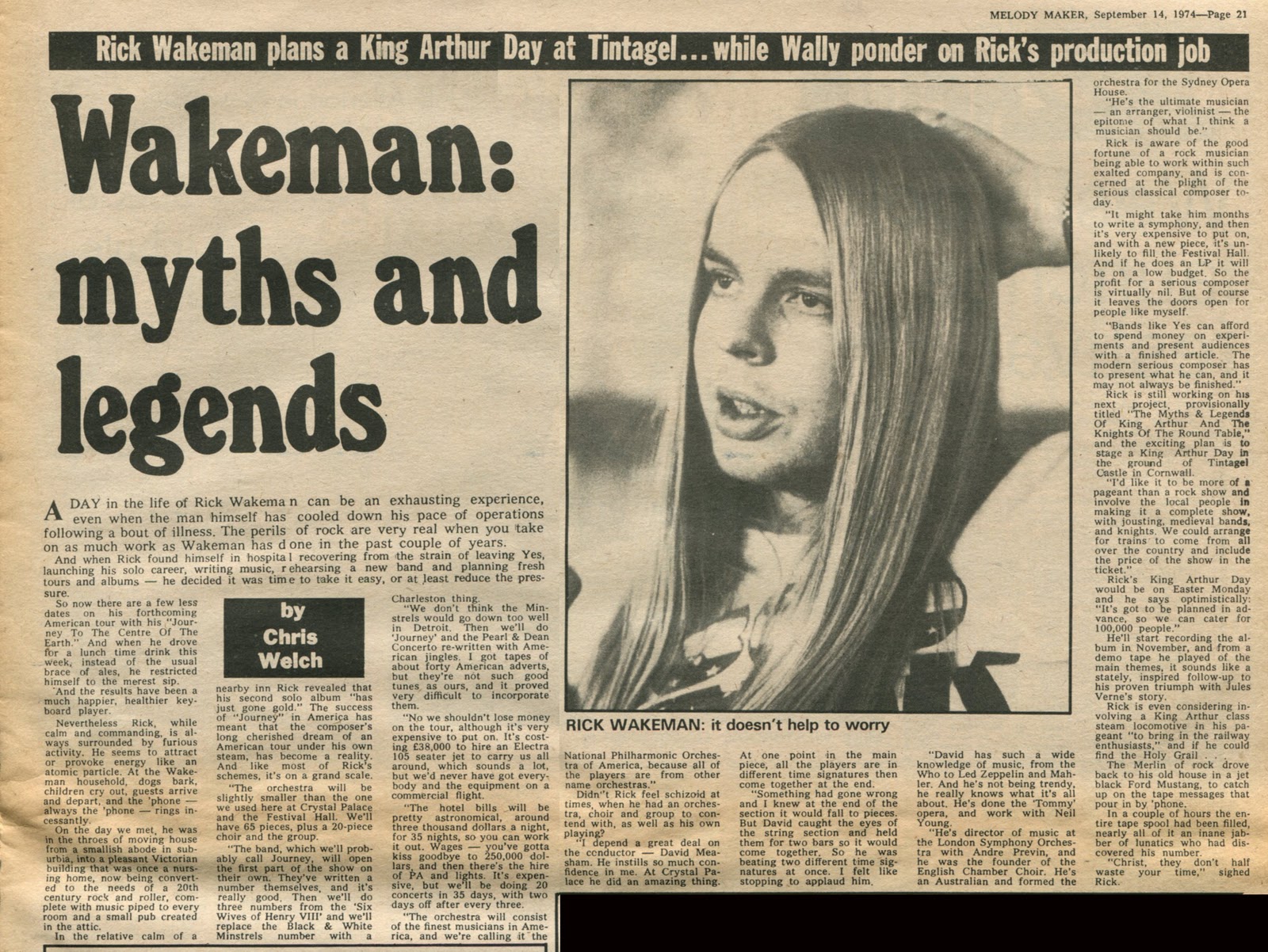 DAVID S ROCK SCRAPBOOK RICK WAKEMAN JOURNEY TO THE CENTRE OF THE EARTH